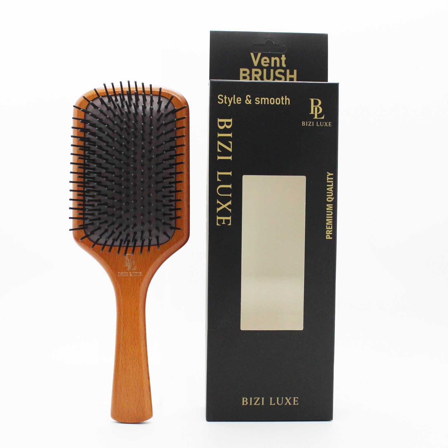 BiziLuxe Wooden Paddle Brush